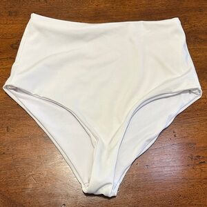 ASOS white high waisted bikini bottom